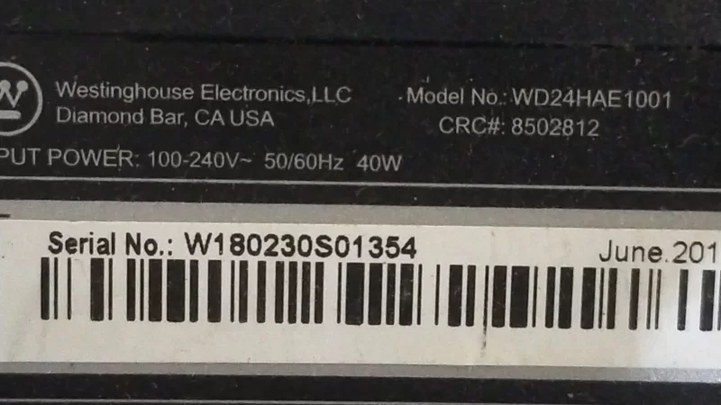 CV3553BL-U24, Westinghouse WD24HAE1001 MAİNBOARD ANAKART