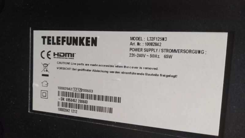 Telefunken L32f125n3, Ssl320_0e2b Led Driver