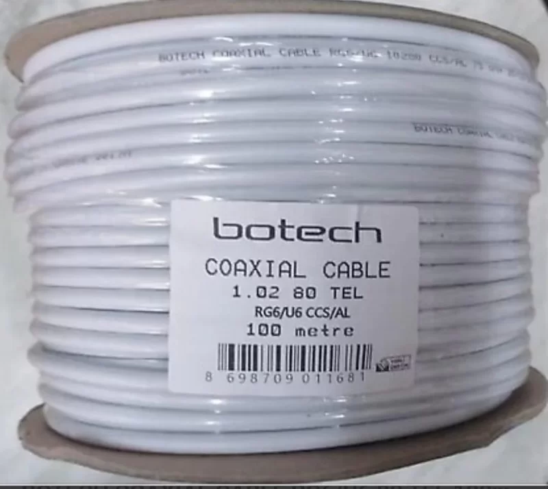 BOTECH COAXIAL CABLE RG6/U6 80 TEL 100m UYDU Anteni Kablosu