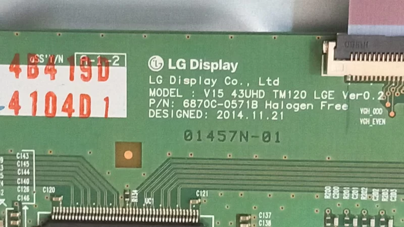 6870c-0571b , Lg 43uf7787, 4b4190, 4104D1, T-Con Board