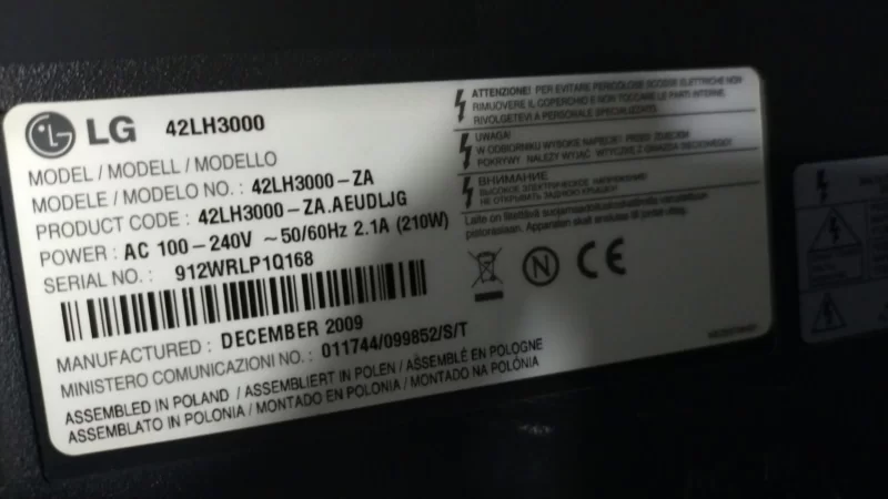 Aex56608701,  Lg 32ld320, 42lh3000 Model Tuş Takımı