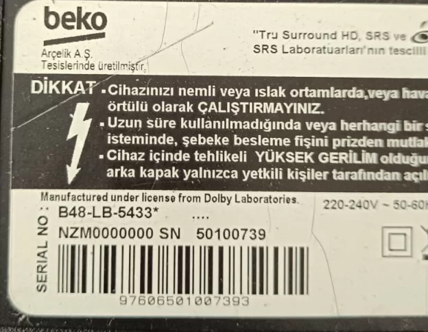 Zgy192-01, Beko B48-Lb-5433 Kumanda Gözü Ir