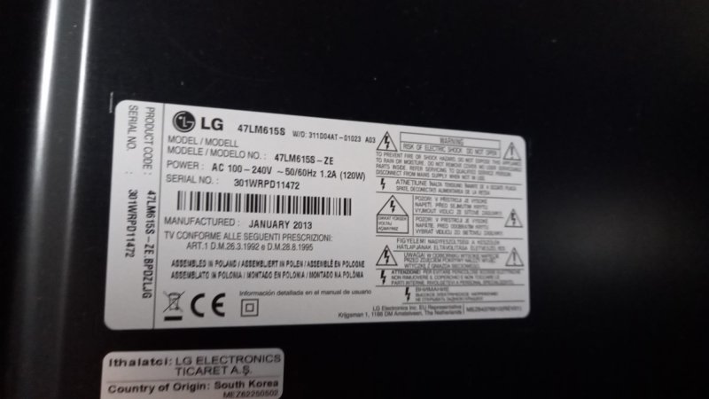 LG 47LM615S 6870C-0415A  HP0056 2969B1  T CON BOARD