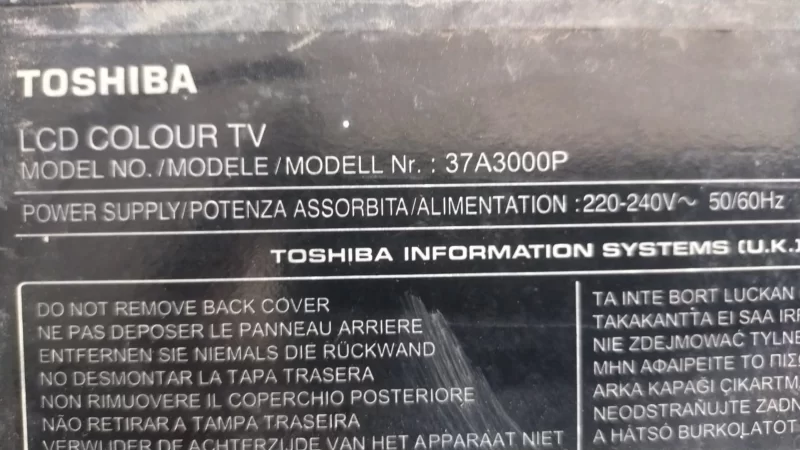 SPK-1493AW , V30A00003200 Toshiba 37A3000P Hoparlör Takımı