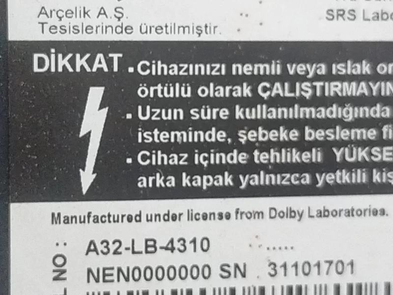 E15063094V-0  Arçelik A32LB4310 T-con Board