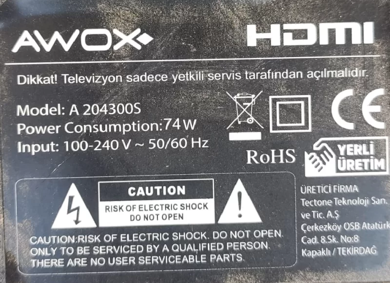 PT430CT02-4-C-1  Awox  A204300 T-con Board