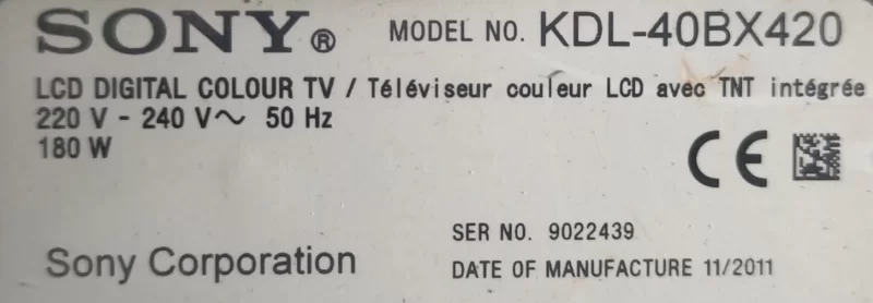 MB MT66_EU  Sony KDL-40BX420 Main Board Anakart