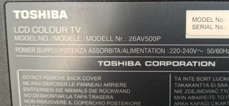 454C0251L01, Toshiba 26av500pg GÖZ, İR