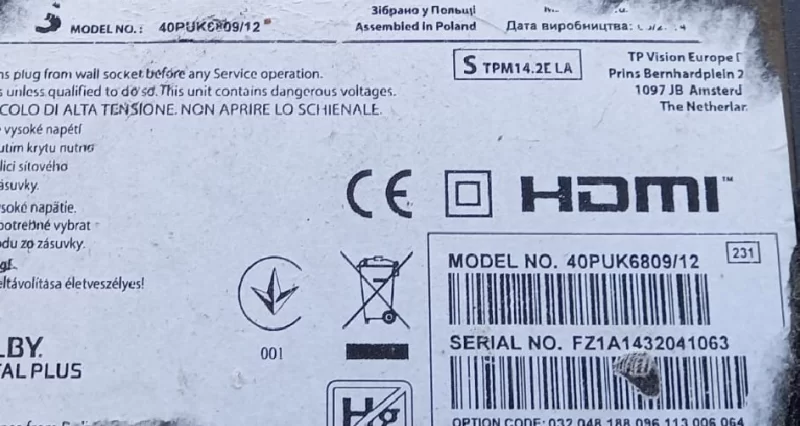 715g6737-R0c-000-004ı, Philips 40puk6809 Sensor Ir Board