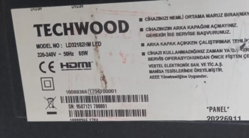 17ld145-1, Techwood Ld32182hm Tv Gözü İr