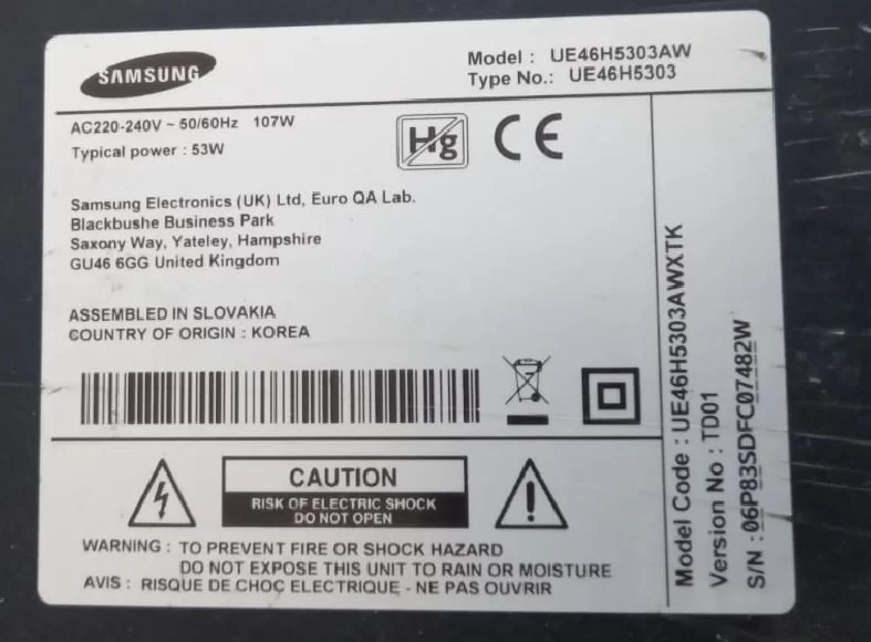 Bn96-21669c, Samsung Ue46h5303 Hoparlör 