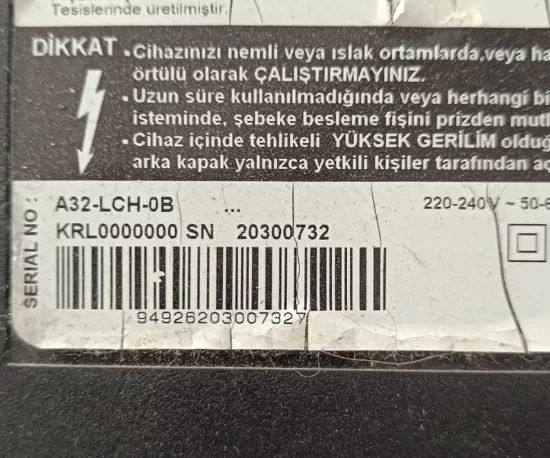 Vff192-02,  Arçelik A32-Lch-0 Kumanda Gözü Ir