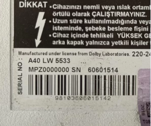 Zph502r,  Arçelik A40 Lw 5533 Lvds Kablosu