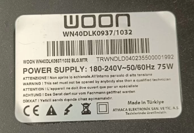 12SB024 V02  Woon WN40DLK0937 Kumanda Gözü IR