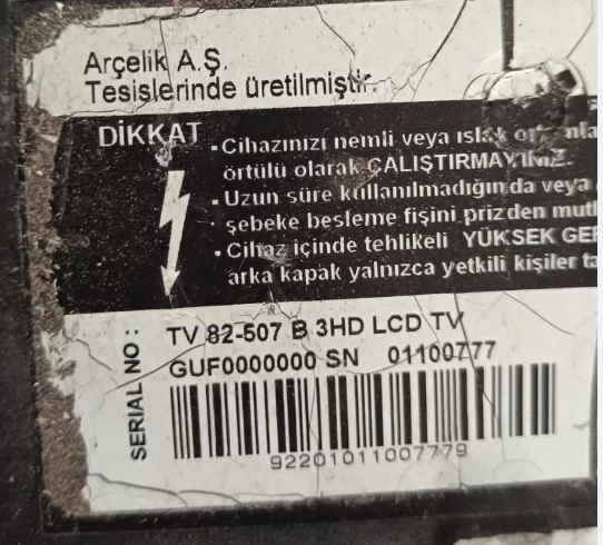 6870C-0313B, Arçelik Tv 82-507 B T-Con Board