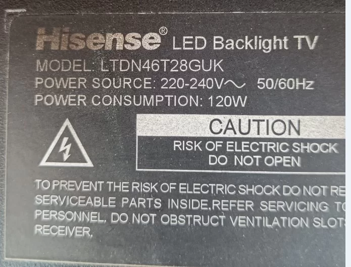 A120mb4c4lv0.0,  Hisense Ltdn46t28guk  T-Con Board