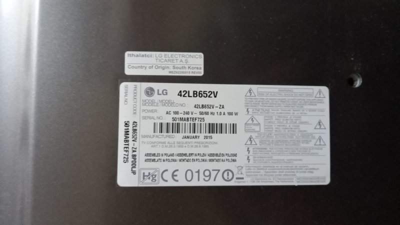 LG 42LB652V TV LVDS KABLOSU EAD62572201 .  EAD62572301