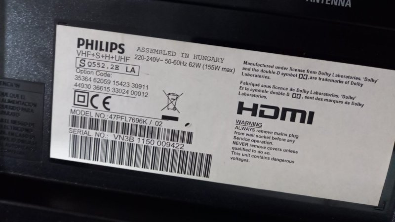 PHILIPS 47PFL7696 POWER BOARD DPS-139AP  BESLEME