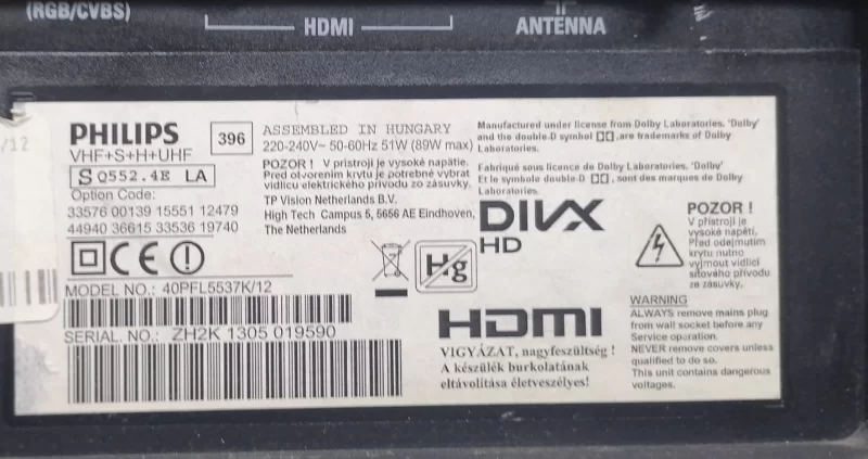 DPS-119AP, 2722 171 90581 REV:0.1, PHİLİPS 40PFL5537K/12 POWER