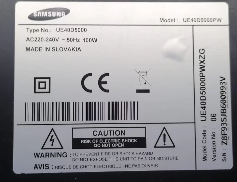 BN44-00422B, PD46A0_BDY, SAMSUNG UE40D5000 POWER BESLEME