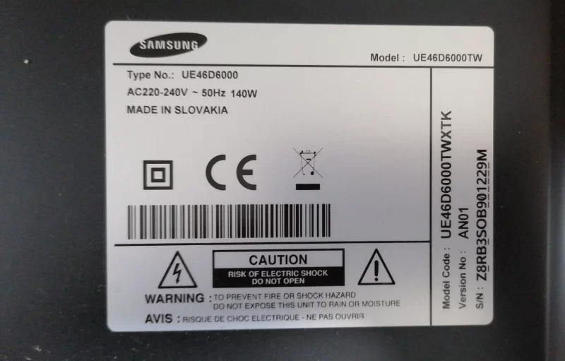 T370HW05 V7, 37T07-C07, SAMSUNG UE46D6000 T-CON BOARD