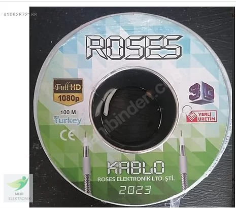 ROSES CABLE RG6 U6 80 TEL 100m UYDU Anteni Kablosu