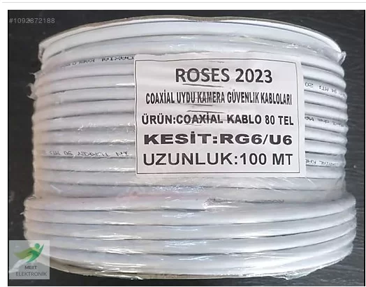 ROSES CABLE RG6 U6 80 TEL 100m UYDU Anteni Kablosu