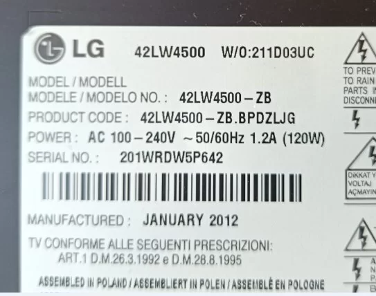 6917l-0061g, Ppw-Le42gd-0, Lg 42lw4500 Led Driver