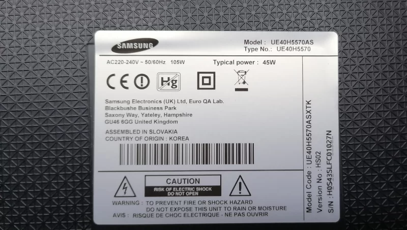 BN44-00703A, SAMSUNG UE40H5570 POWER BESLEME