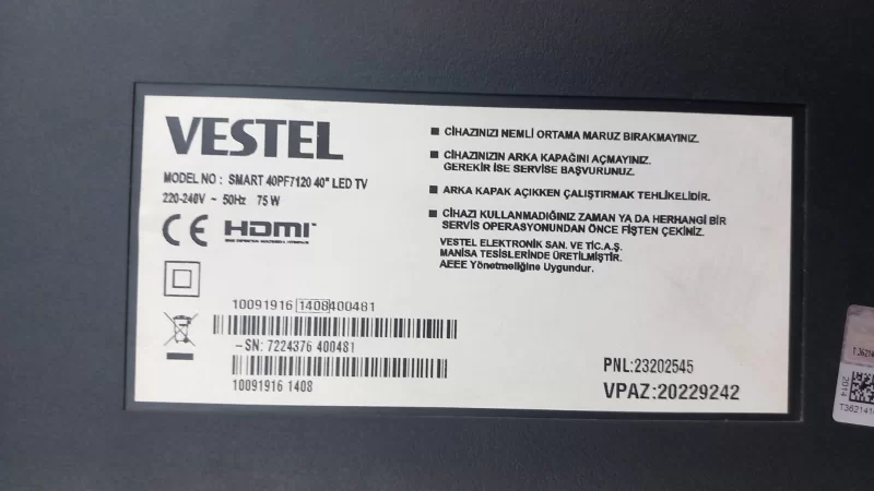 14y_Ef11_Ta2c2lv0.1, Vestel Smart 40pf7120 Led T- Con Kartı