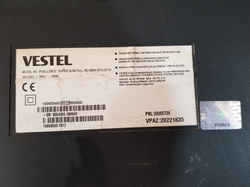 VESTEL SLIM FULL HD 42850 42,6870C-4000H,TICON BOARD