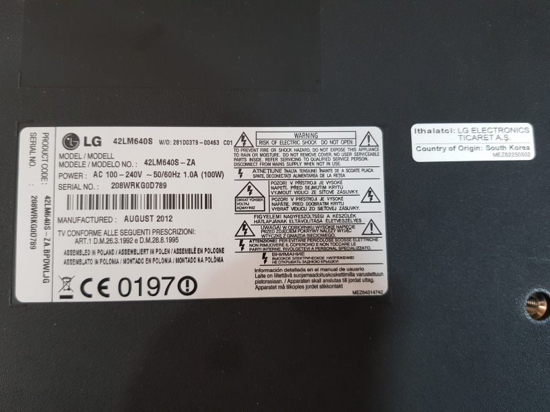 LG 42LM640S,EAX64744204(1.3), EAY62608903,POWER BOARD,BESLEME