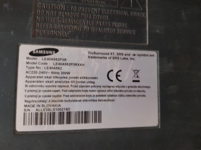 SAMSUNG LE40A552P3RXXH,BN44-00199A,POWER BOARD,BESLEME