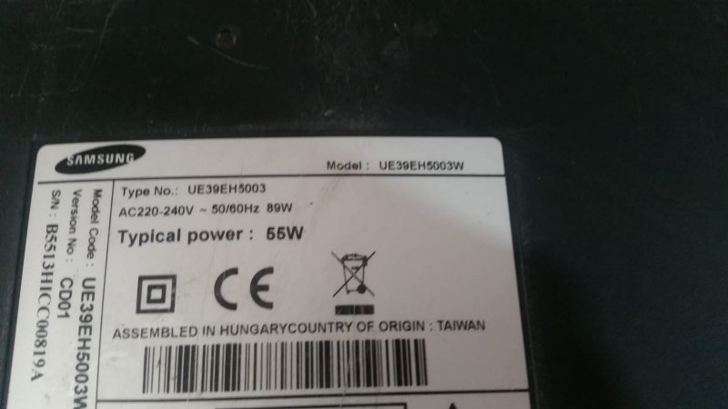 Samsung UE39EH5003  Power Button, IR Sensor Board BN41-01901A