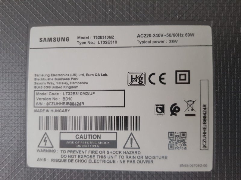 BN41-02098C, BN94-11363A, SAMSUNG T32E310MZ MAİNBOARD ANAKART