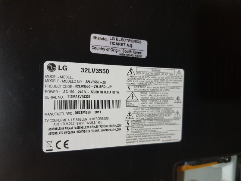 LG 32LV3550,EAX62865601/8,POWER BOARD,BESLEME