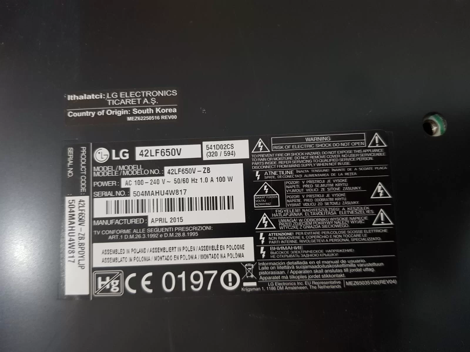 LG 42LF650V,EAB63649901,HOPARLÖR