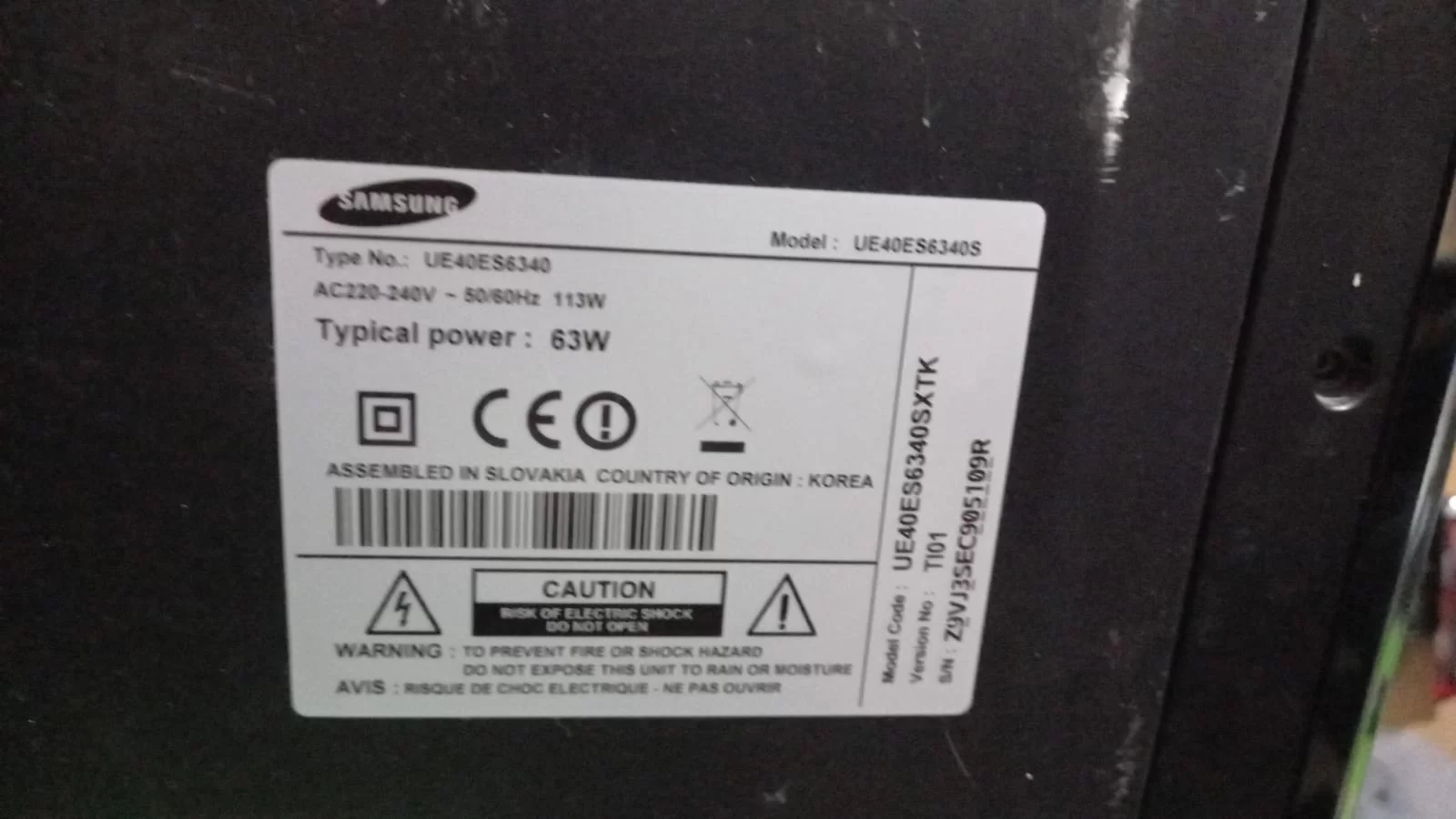 SAMSUNG UE40ES6340S,BN44-00518B,POWER BOARD,BESLEME