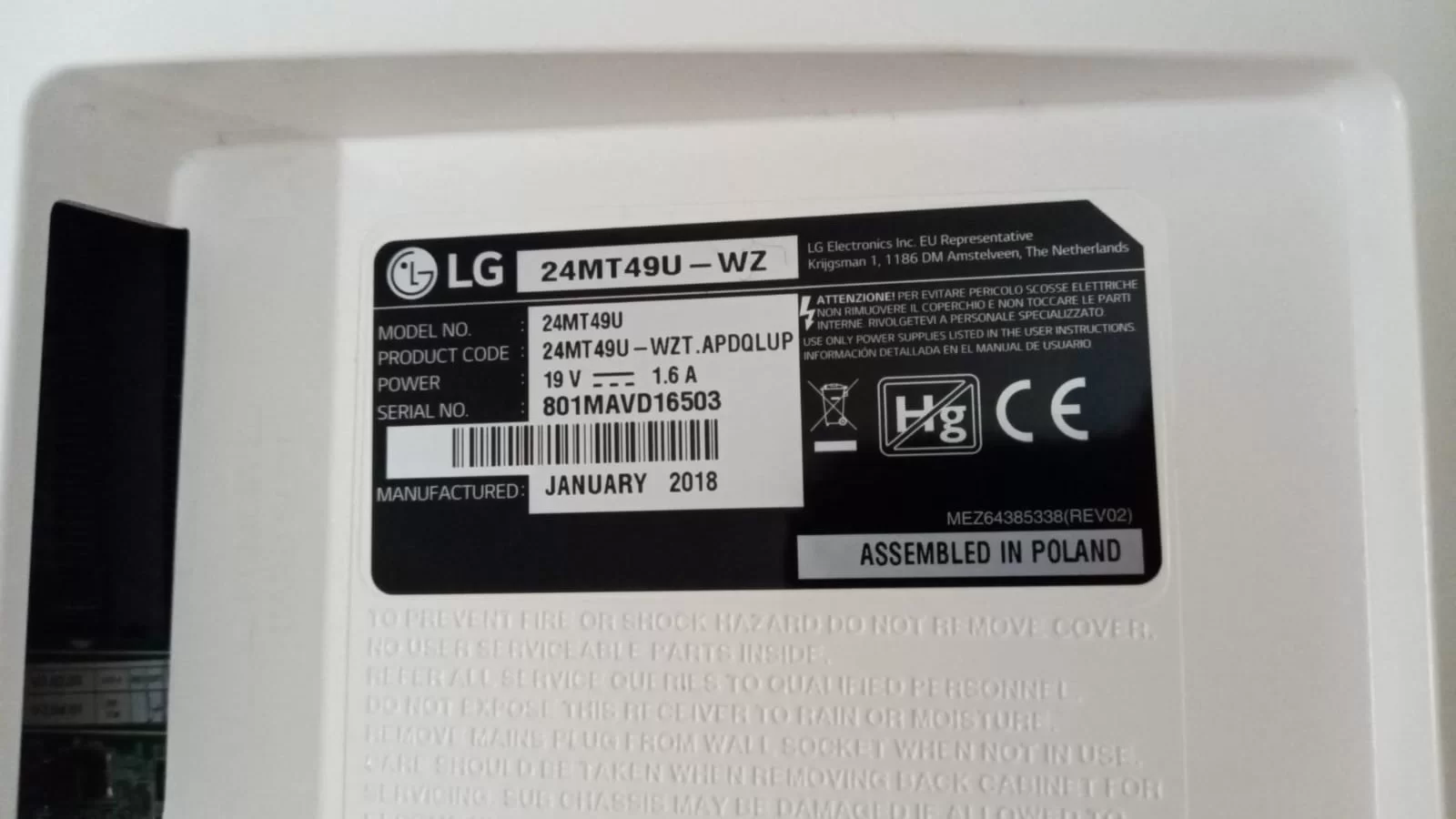 lg 24mt49u-wz  tv ayağı