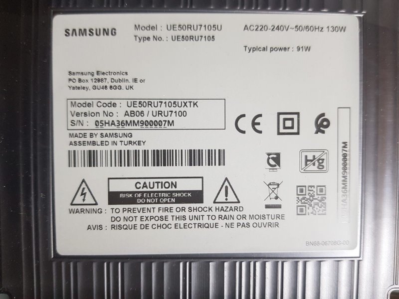 SAMSUNG UE50RU7105UXTK,BN44-00932,POWER BOARD,BESLEME