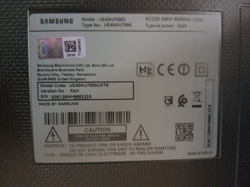 SAMSUNG 40KU7000,BN94-10711A,POWER BOARD,BESLEME