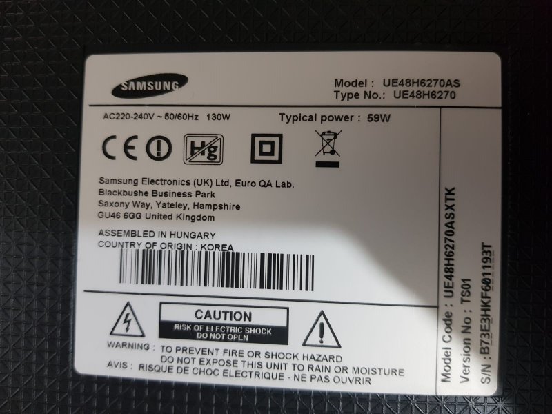 SAMSUNG UE48H6270AS,BN96-31530J,LVDS KABLO