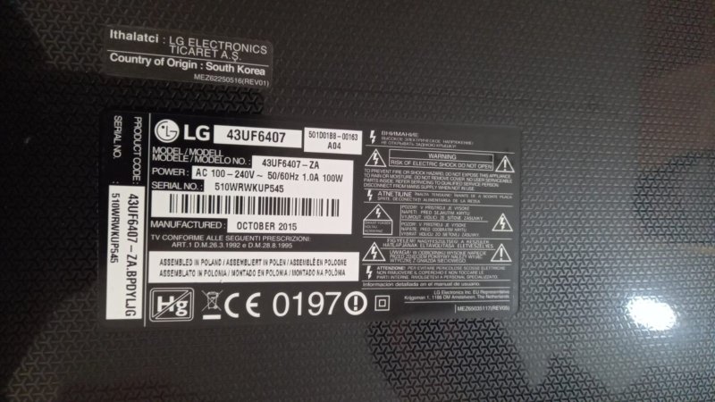 LG 43UF6407 HOPARLÖR . EAB64048601 . EAB64048602