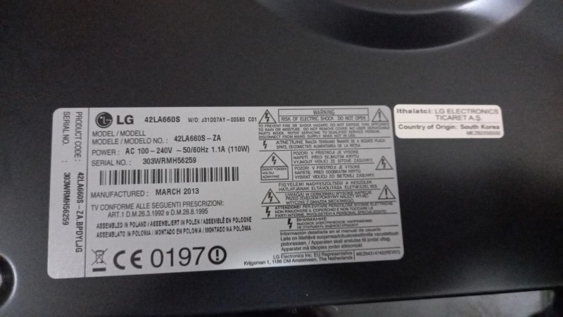 LG 42LA660S BESLEME KARTI EAX64905701 (2.3)