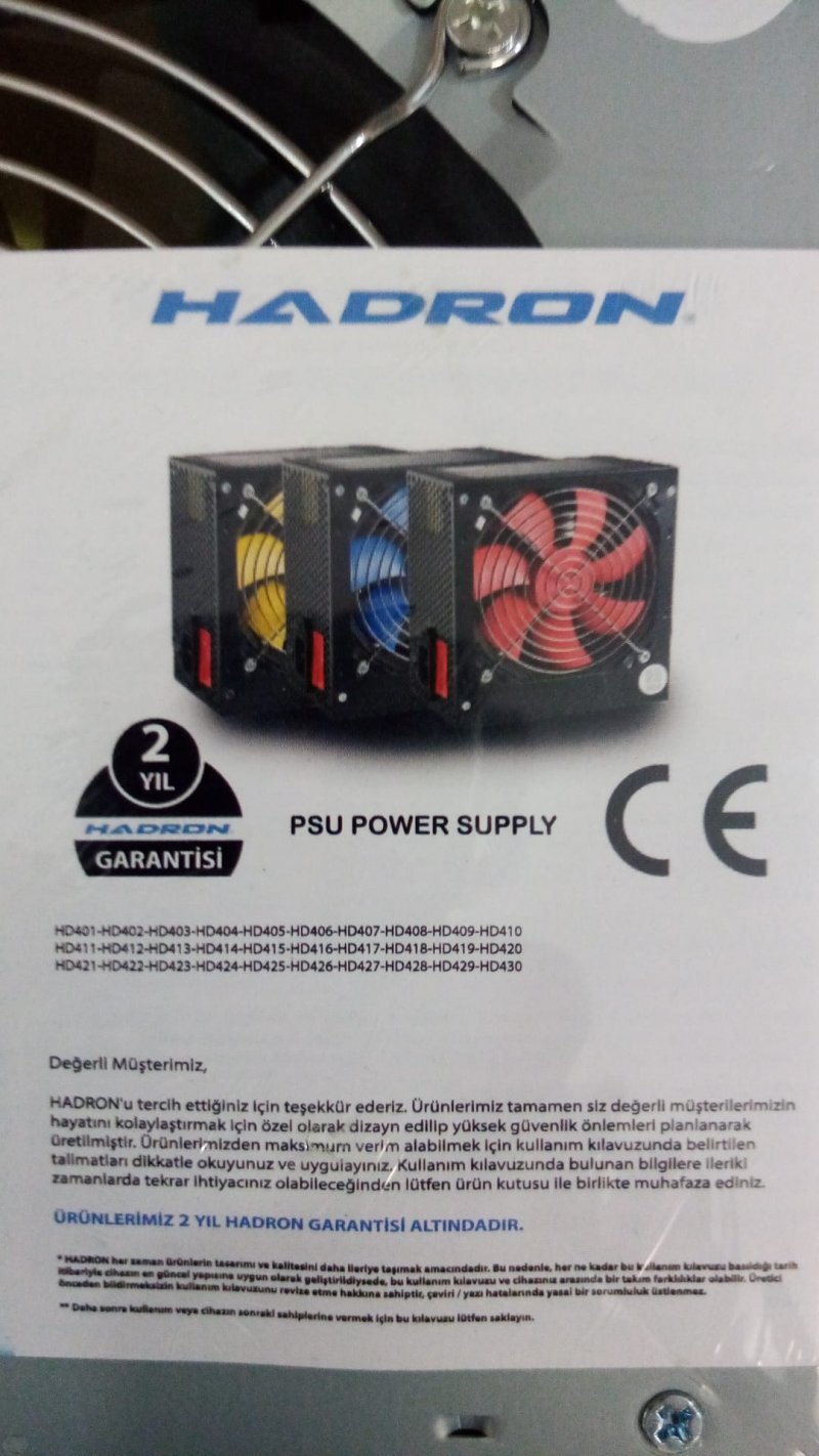 Hadron HD401 250W Atx Power Supply  