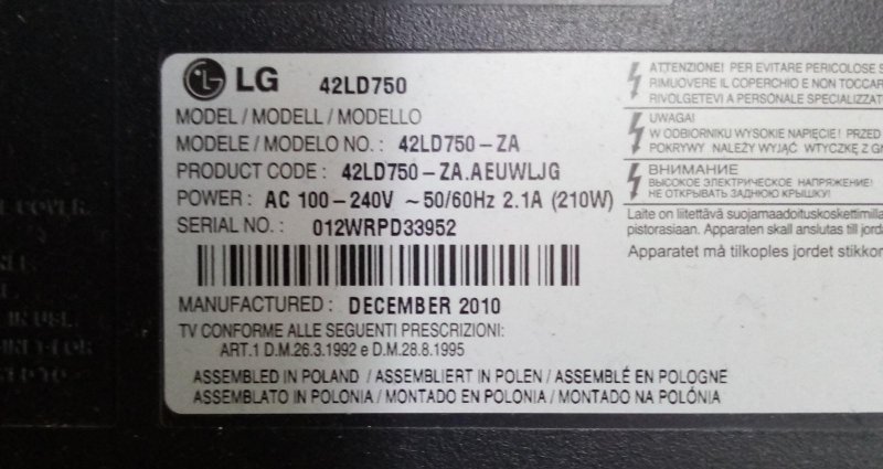 LG 42LD750 EAD61212610 EAD61212609  LVDS KABLOSU