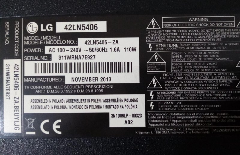 LG 42LN5406 EAD62370716 LVDS KABLOSU