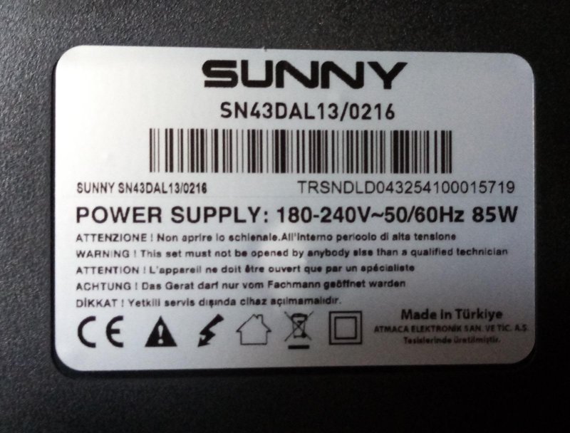 SUNNY SN43DAL13/0216 LVDS KABLOSU