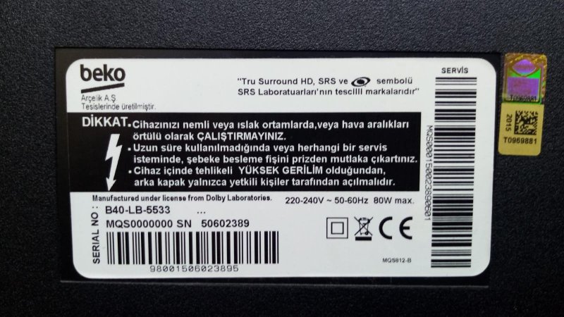 B40 LB 5533 VAX502R-3 LVDS KABLOSU