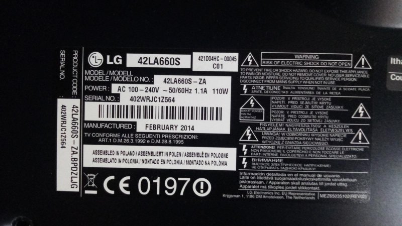 LG 42LA660S EAX64905701(2.6) EAY62810901 BESLEME KARTI 